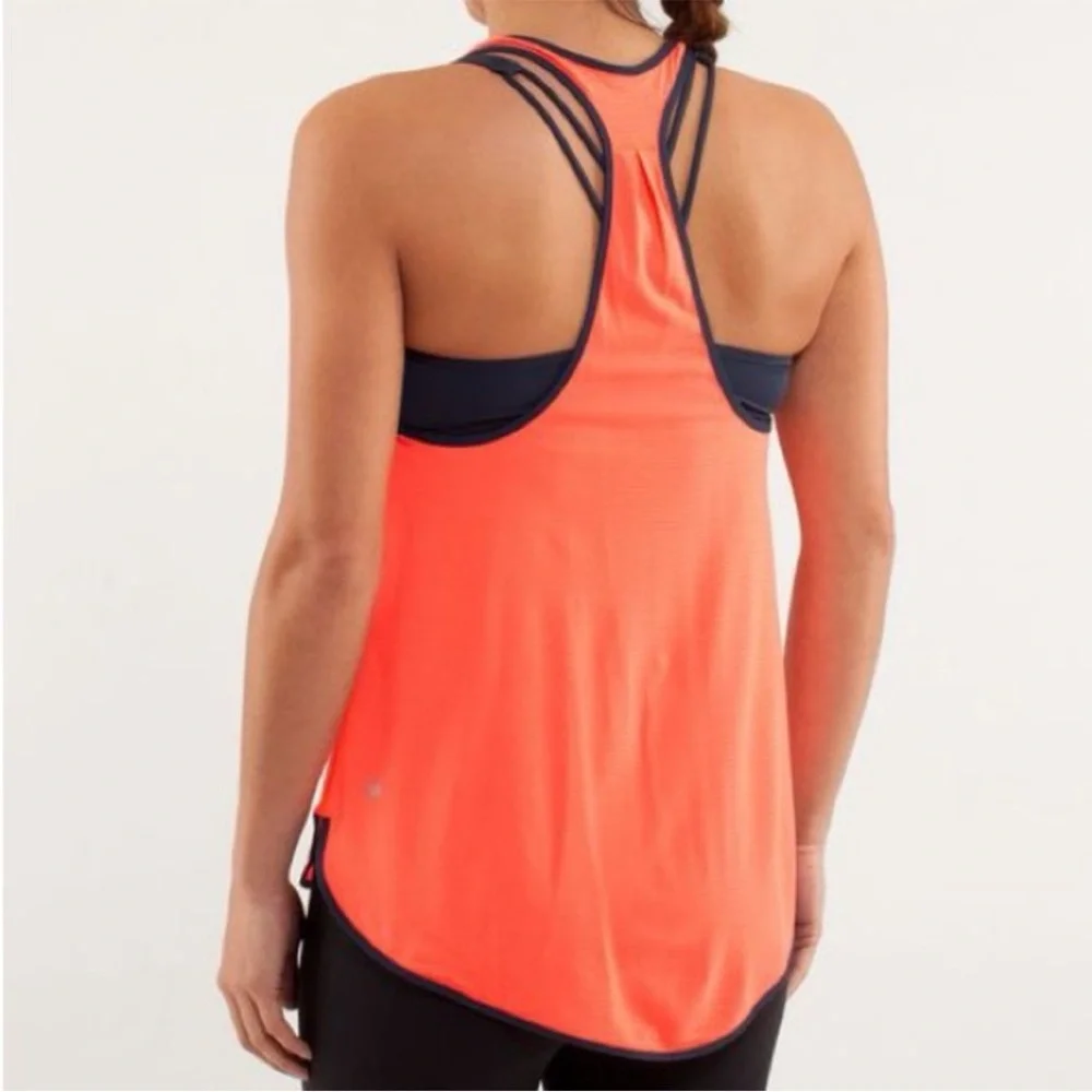 Lululemon 105 F Singlet Neon Orange Racerback Tank Top size 4